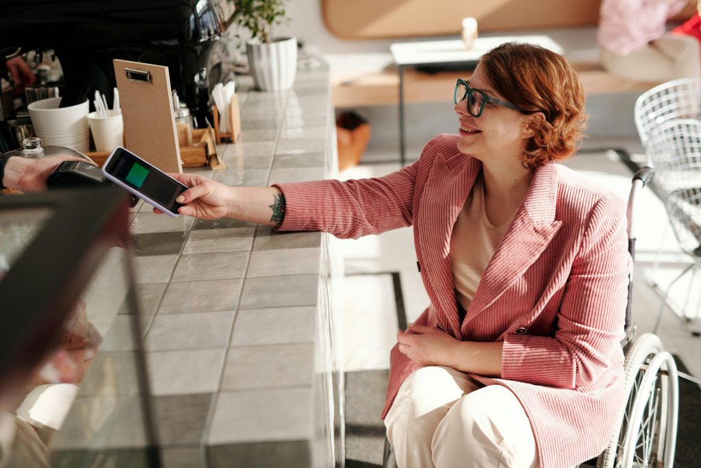 A happy and loyal customer at a restaurant
